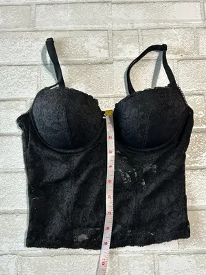 Victoria's Secret Pink Black Lace Corset Bra - Women Intimates Size Small thumbnail 5