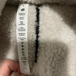 Lululemon White Opal Cinchable Fleece Zip-Up Sherpa Teddy Funnel Neck Jacket thumbnail 10