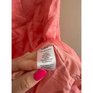 Lulus Undoubtedly Sweet Coral Pink Linen Sleeveless Mini Dress Size XS Vacation thumbnail 10