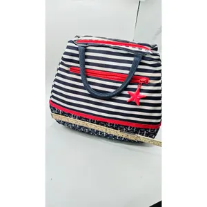 Tupperware top handle sack Hamptons Nautical Seashore Insulated Lunch Bag thumbnail 5
