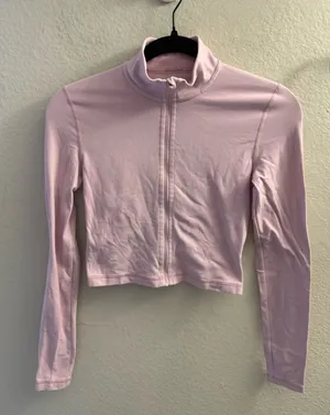 Aritzia Golden Butter Limit Zip Up Size XS Athletic Yoga Hiking Baby Pink thumbnail 1