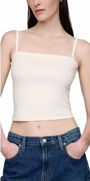 Gap CloseKnit Crop Tube Top Cotton Blend New Off White NWT Small thumbnail 1