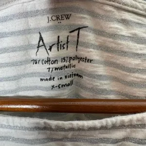 J. Crew Women's Artist T Metallic Stripe Boat Neck Long Sleeve Size XS thumbnail 9