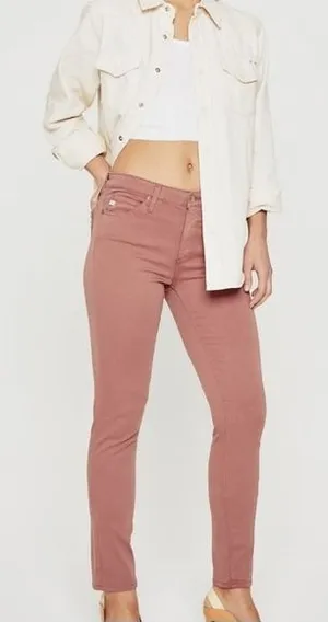 AG‎ Adriano Goldschmied The Farrah Skinny Ankle Jeans Women 25R Rose High Rise thumbnail 1