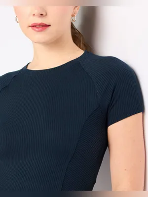 NWT Beyond Yoga Silhouette Cropped Tee - Nocturne Navy - S thumbnail 3