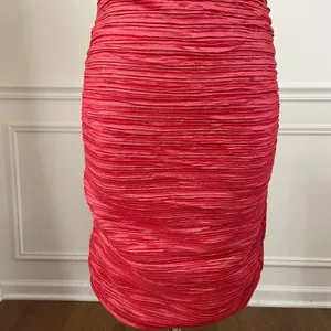 Arden B Melon Coral Plise Petal BodyCon Mini Dress S thumbnail 6