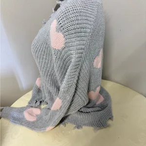 No Boundaries Juniors' Chewed Conversational Sweater thumbnail 4