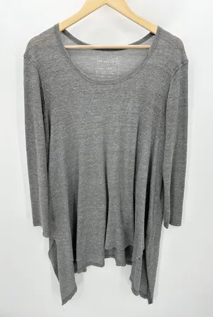 Free People Womens Gray‎ Thermal Shirt Size S Asymmetrical Tunic Oversized Boho thumbnail 1