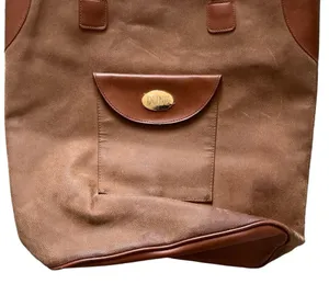 Dune London brown suede large handbag tote shopping bag thumbnail 3