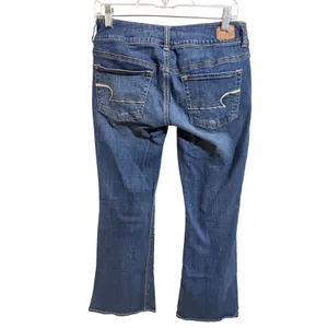 American Eagle Artist Flare Jeans Womens 6 Short Blue Excellent Super Stretch thumbnail 2