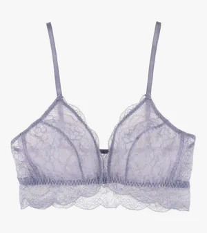 2 Sheer Lace Bralettes in Lilac and Green thumbnail 1
