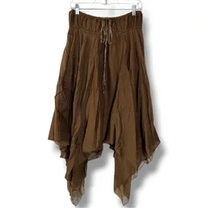 Free People FP One Bohemian Fairy Kaia Asymmetrical Midi Skirt Brown Large NWT thumbnail 6
