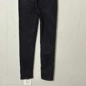 Free People Scarlet Black Denim Jumpsuit Women’s Size 2 Stretch Skinny Ankle Zip thumbnail 11
