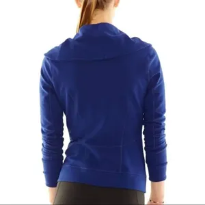 ✨Lucy Asymmetrical Zip Button Closure Yoga Jacket✨ Blue Size XS thumbnail 4