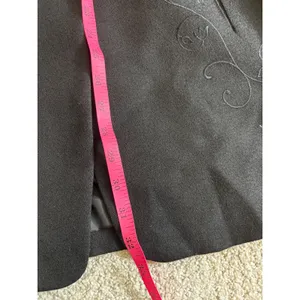 Jessica‎ Tierney 100% Wool Blazer 14 Black Embroidered Mandarin Collar Vintage thumbnail 6
