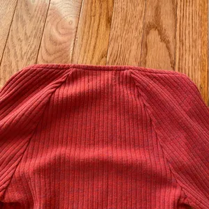 Urban Outfitters berry red ribbed square neck long sleeve top thumbnail 12
