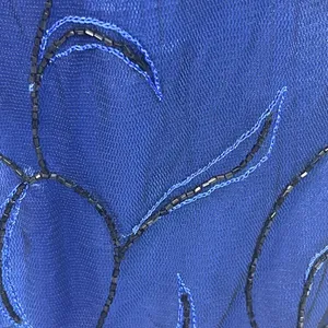 Vtg Beaded Gown Slip Dress Blue 12 Prom Whimsigoth Formal Goth Cassandra Stone thumbnail 6