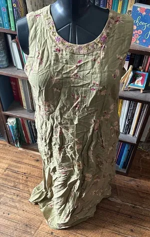 April Cornell vintage embroidered floral jumper dress thumbnail 1