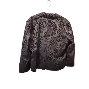 ELCC Black Tapestry Velvet Blazer Gold Buttons Sz L thumbnail 6