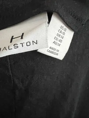 Halston Black Linen Blend Wide Leg Jumpsuit Square Neck Pockets 10 thumbnail 7