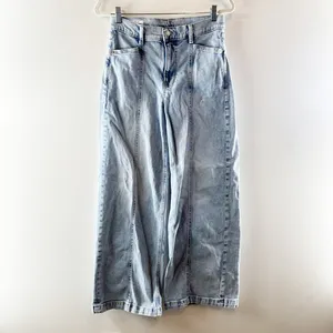 Gap Stride High Rise Light Wash Denim Wide Leg Jeans Light Indigo Blue 27 / 4 P thumbnail 3