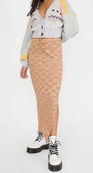 Free People Ribbed Maxi Sweater Skirt thumbnail 1
