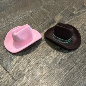 AWST Int'l Horse‎ Head Earrings w/Brown Cowboy Hat Gift Box NEW thumbnail 2