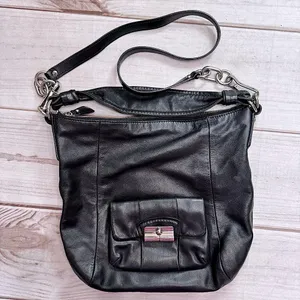 Coach Kristin Convertible Hobo Bag Black Leather Shoulder Bag No. G1076-14783 thumbnail 1