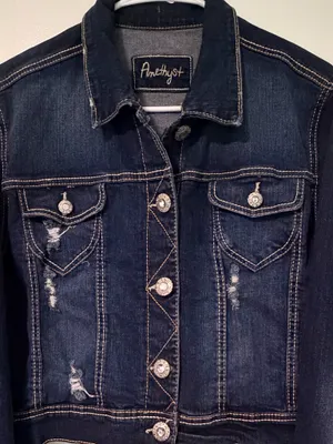 Amethyst Dark Denim Jean Jacket  thumbnail 3