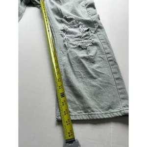 American Eagle Sz 14 Sage Green Womens Ripped High Rise Straight Mom Jeans thumbnail 8