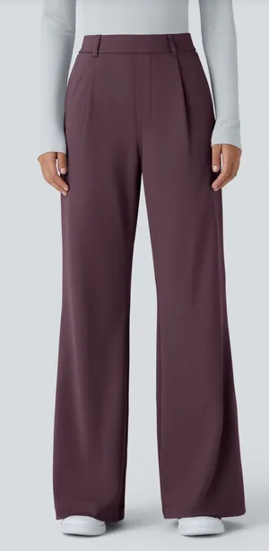 NWT HALARA Flex™ DayStretch High Waisted Pocket Straight Leg Work Pants Wide thumbnail 1