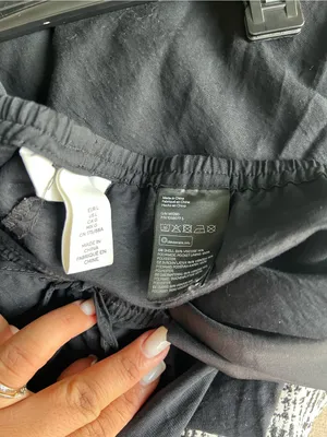 H&M Women’s Black Pull On Pants Size Large L Elastic Waist Drawstring Viscose thumbnail 9