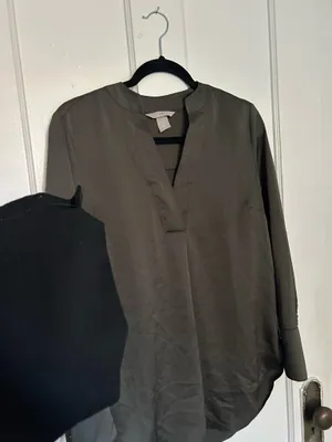 H&M Charcoal Satin Top thumbnail 3