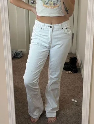 Faded glory white bootcut jeans  thumbnail 2