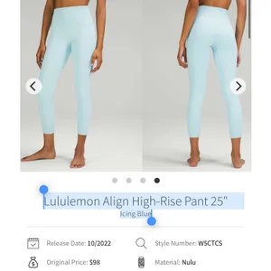 Lululemon Align High-Rise Pant 25" Icing Blue 14 women thumbnail 3