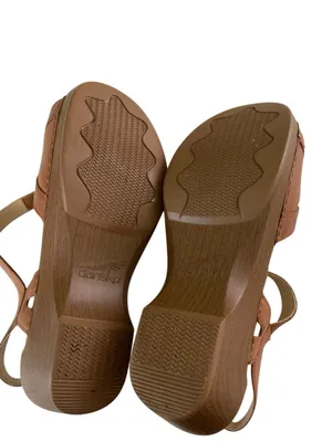 Dansko Season sandals camel full-grain leather block heel size 38 US 7.5 8 thumbnail 7