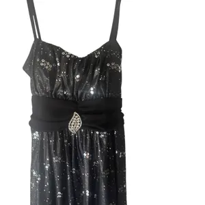 Rockin Town Y2k 2000s Size Small Sequin Whymsical‎ Feather Mini Going Out Dress thumbnail 2