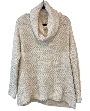 Altar’d State Cream Chunky Knit Cowl Neck Sweater Medium Cozy Boho Oversized‎ thumbnail 1