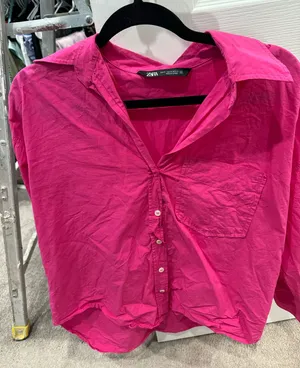 ZARA Pink Button Down Shirt thumbnail 1