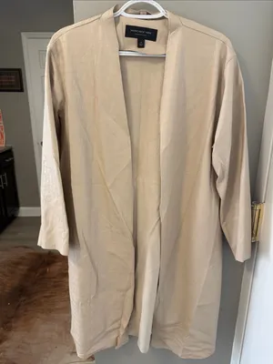 Marc New York Andrew Marc Vegan Leather Duster Jacket – Beige Neutral Sz M thumbnail 2
