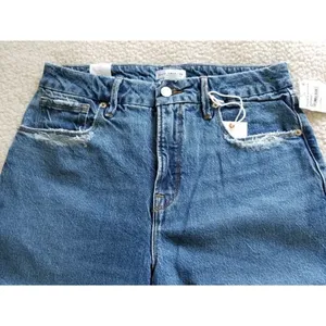 Good American Good Vintage Straight Leg Fray Jeans Indigo Blue Women's Sz 6/28 thumbnail 9