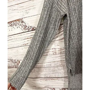Juicy Couture Vintage Ribbed Long Sleeve Pullover Sweater Heather Gray Sz Medium thumbnail 6