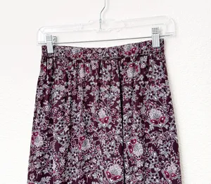 [Abercrombie & Fitch] Purple Floral Paisley Print Lace Trim Midi Skirt Sz Medium thumbnail 3