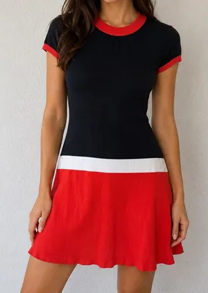 Missoni Black & Orange Color Block Cotton Shift Dress Size Small thumbnail 1