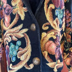 80’s vintage California style tapestry jacket Black Size M thumbnail 3