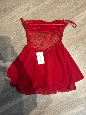 Outcast red lace mini dress Size M thumbnail 2