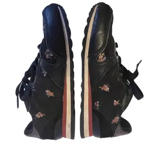 Coach Sneakers Women Black Glitter Floral Leather Suede‎ Low Top thumbnail 6
