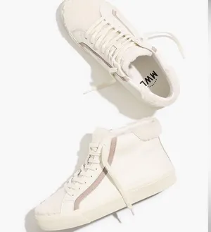 Madewell Cloudlift Sidewalk High-Top Sneakers in Leather: Sherpa Edition thumbnail 1