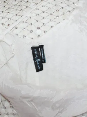 Guess by Marciano White Spaghetti Strap Mini Sequin Dress SIze XSmall thumbnail 6