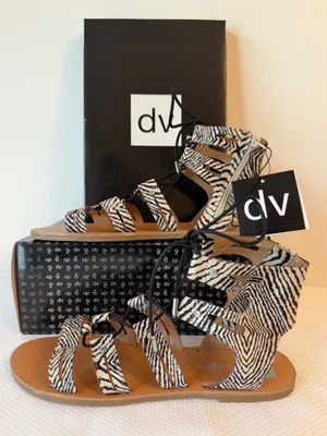 DV by Dolce Vita Zebra Print Lace-Up Gladiator Sandals thumbnail 1